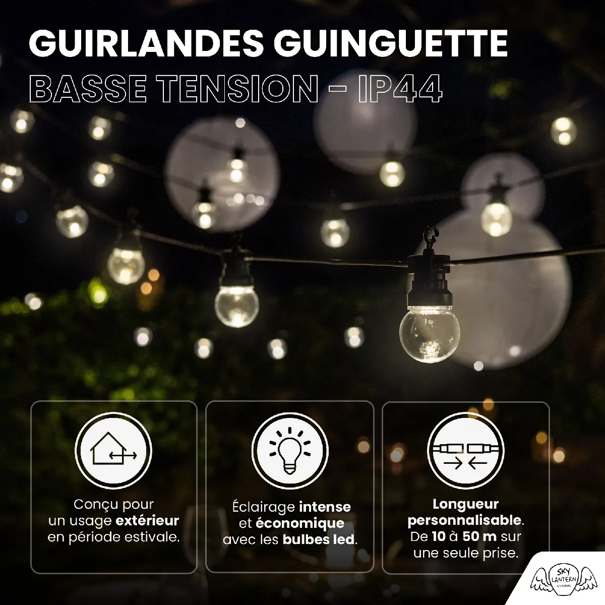 SkyLantern Guirlande Solaire 10M