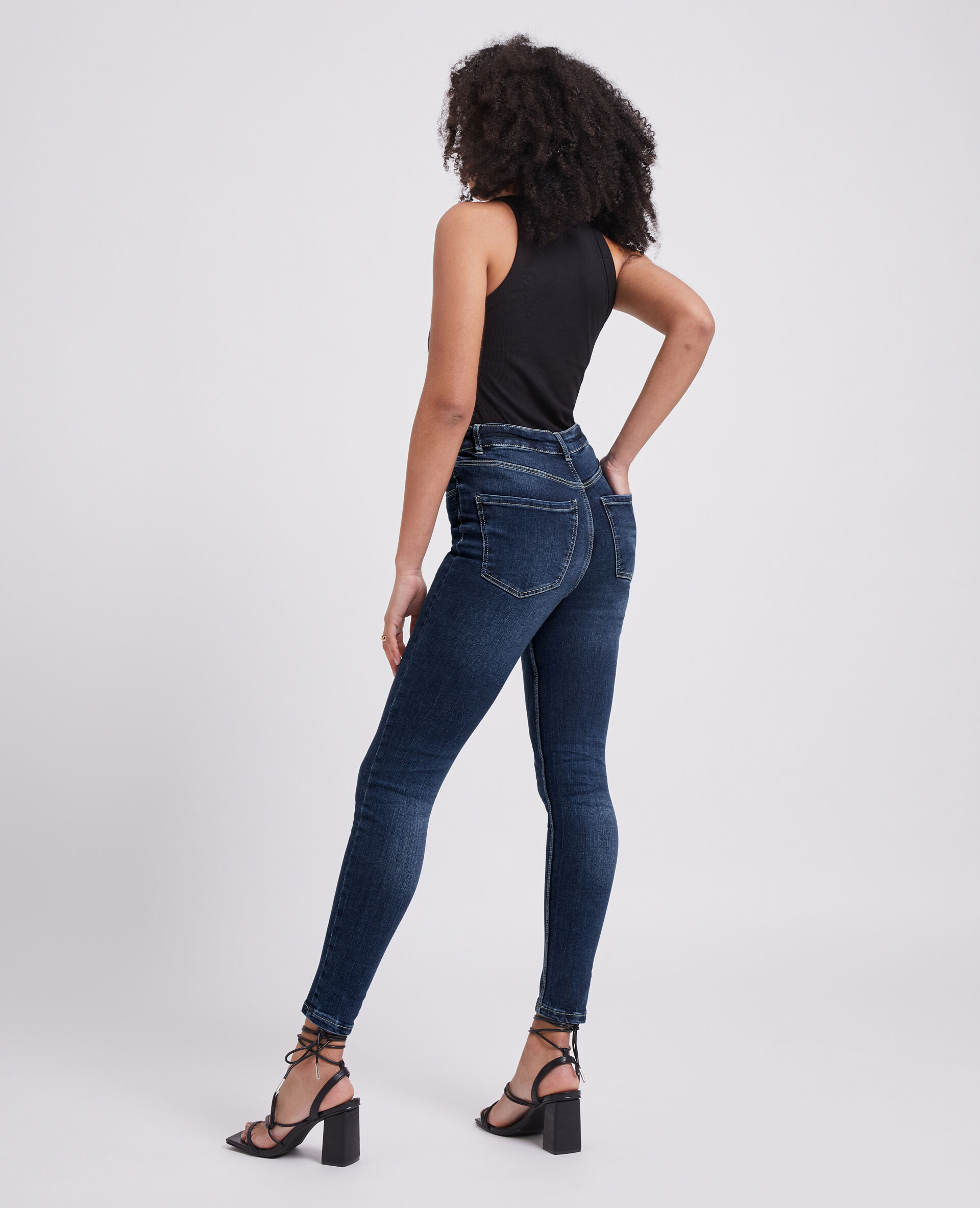 Jean skinny taille haute - Bleu marine