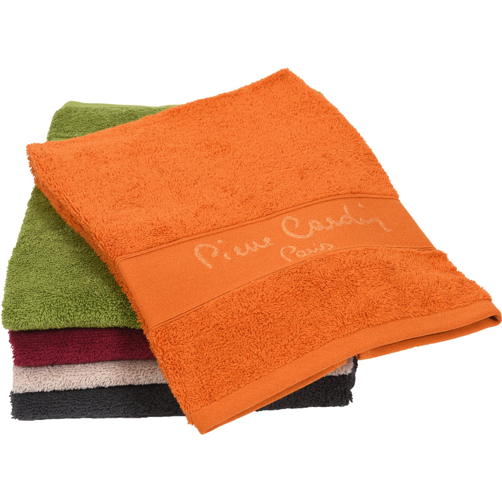 Pierre Cardin Handtuch Frottee 50 x 100 cm mit Stickerei orange