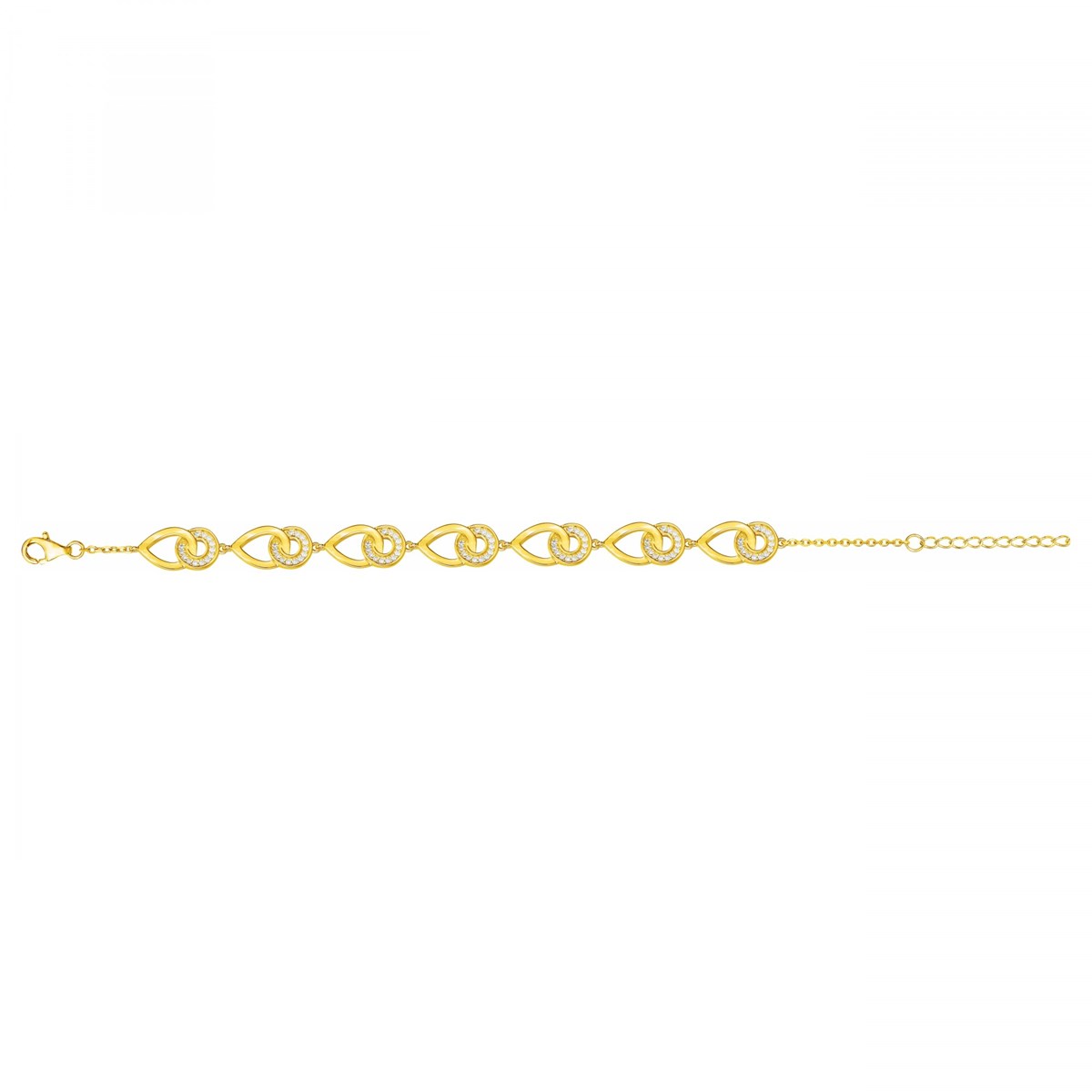 Bracelet en Plaqué Or avec oxyde de zirconium blanc