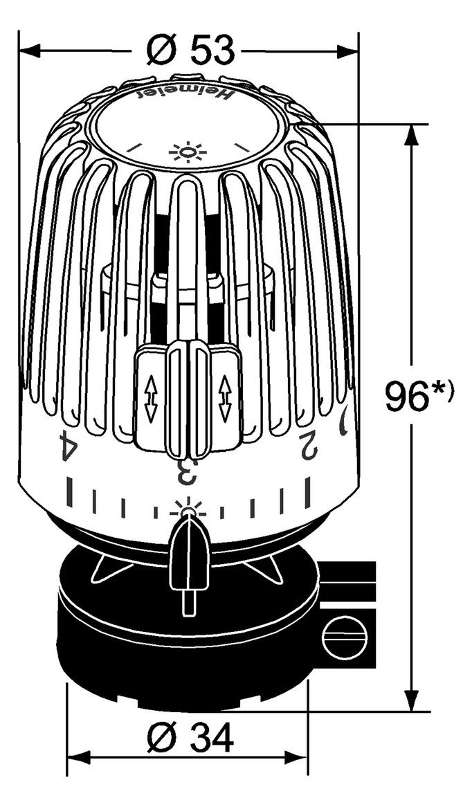 HEIMEIER Thermostaatkop VK – voor Danfoss RAV / Standaard, 9800-24.500