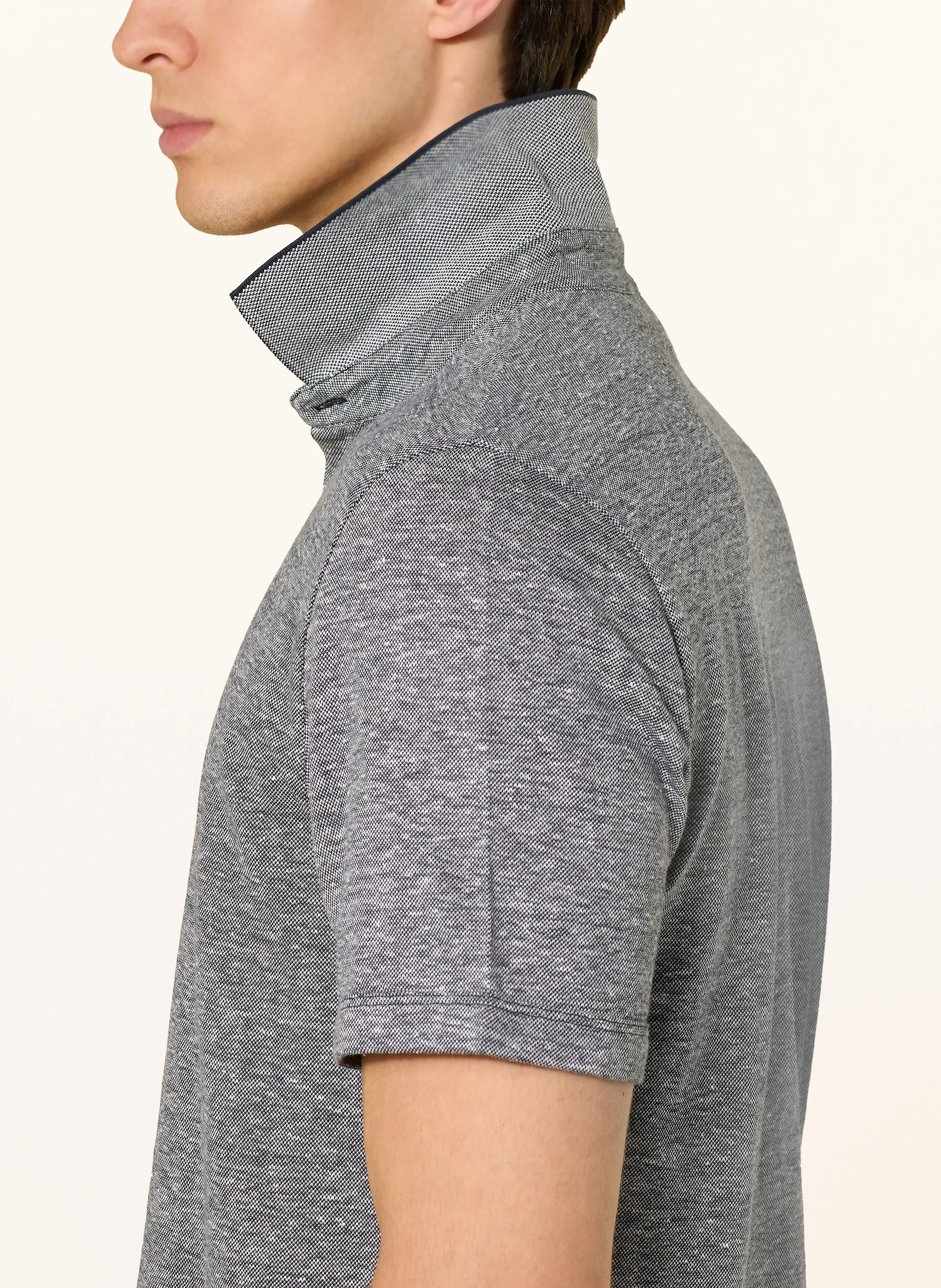 BOSS Piqué-Poloshirt PRESS mit Leinen