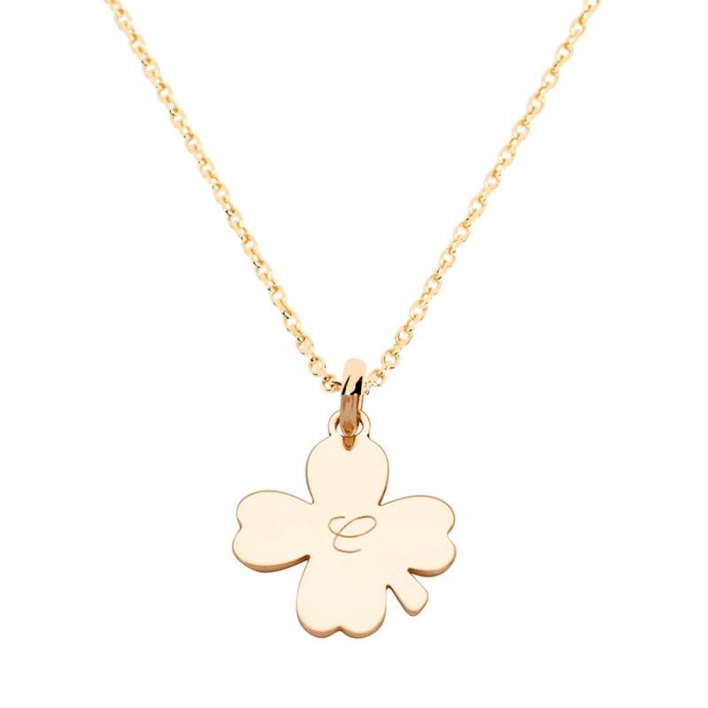 Collier enfant trèfle  plaqué or 3 microns