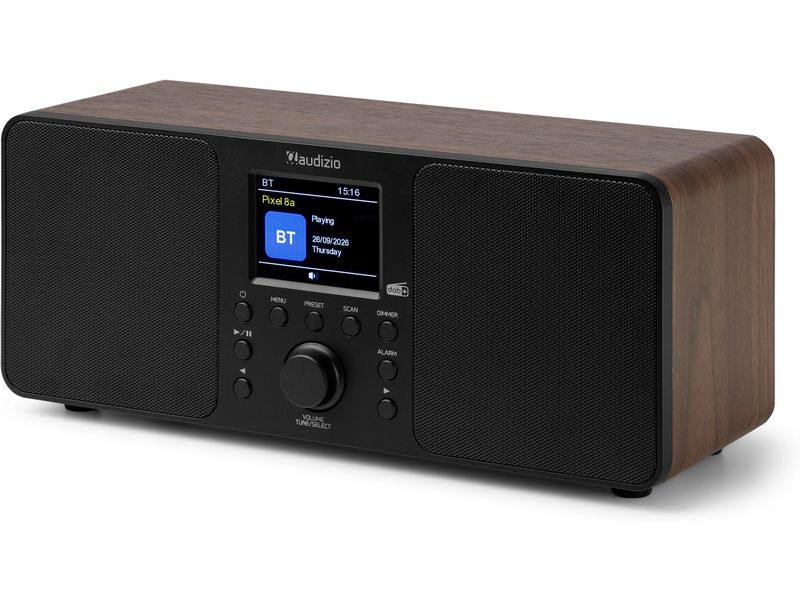 Audizio DAB  Radio Genua Braun DAB  Radio mit Stereo Lautsprecher und Bluetooth