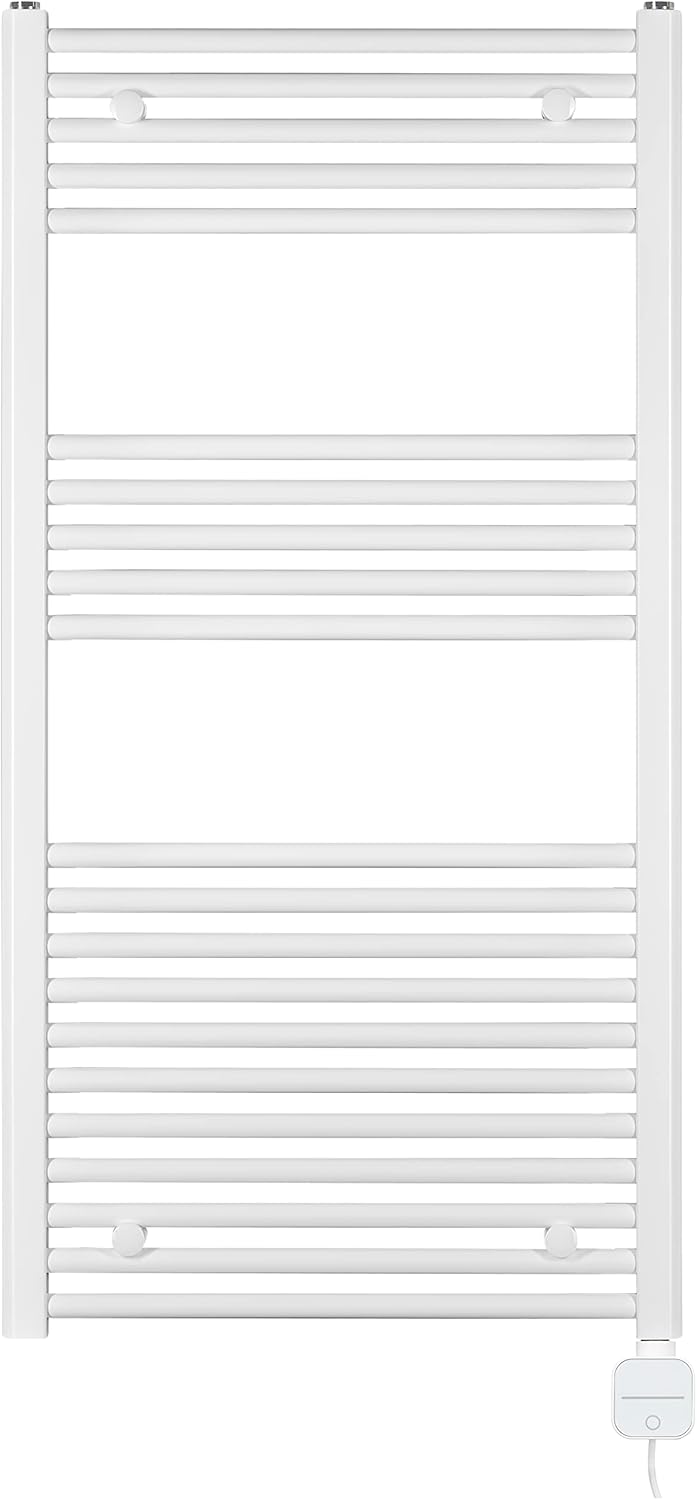 anapont Elektrischer Badheizkörper Handtuchheizkörper – Timer - Handtuchradiator, IPx5, komplett montiert – Atmosphäre & Komfort im Bad (ohne Zeitschaltuhr, 1175x600)