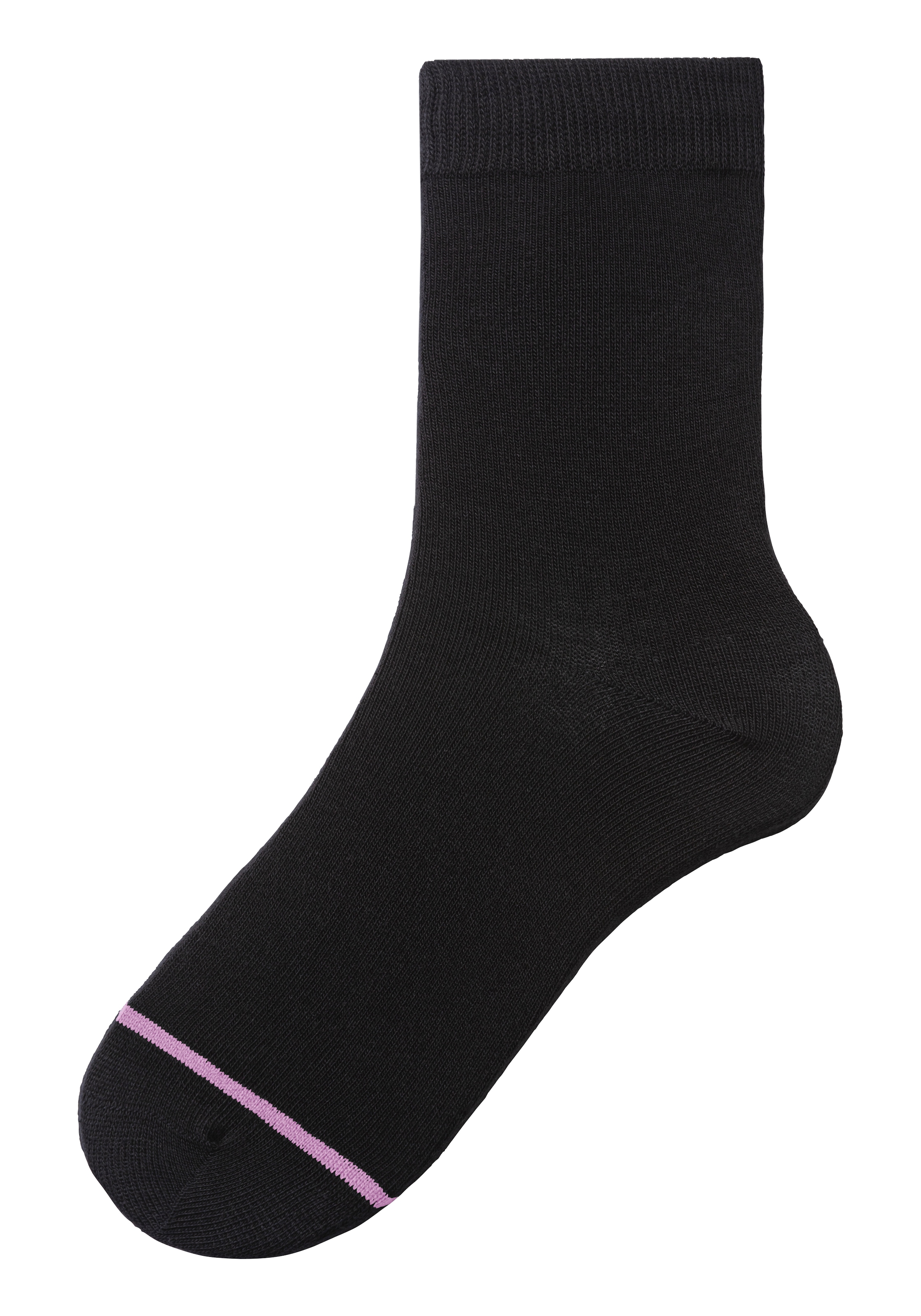 H.I.S Basicsocken Packung, 7 Paar tlg. mit eingestrickter farbiger Spitzennaht