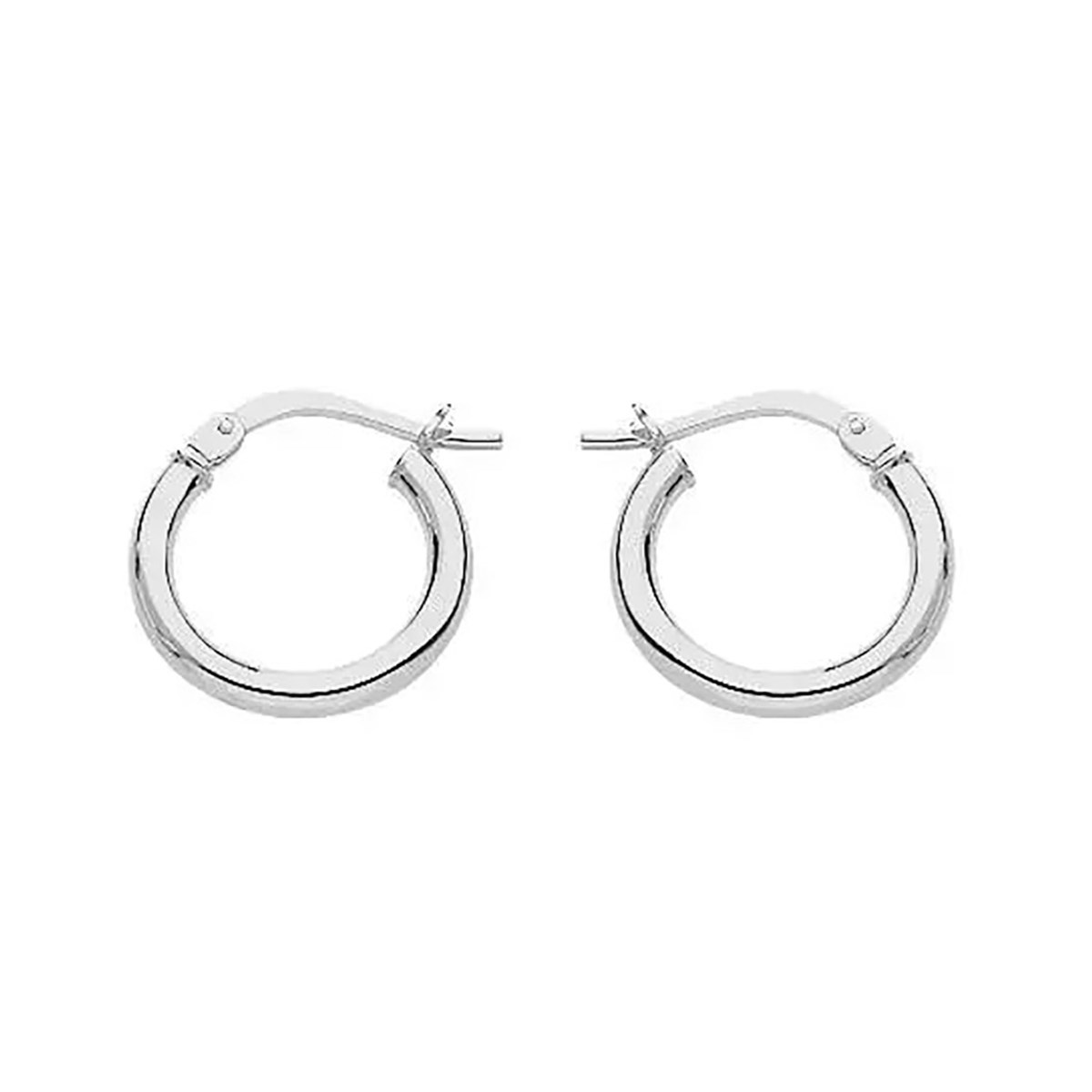 Boucles d'oreilles créoles or blanc 18 carats 14 mm