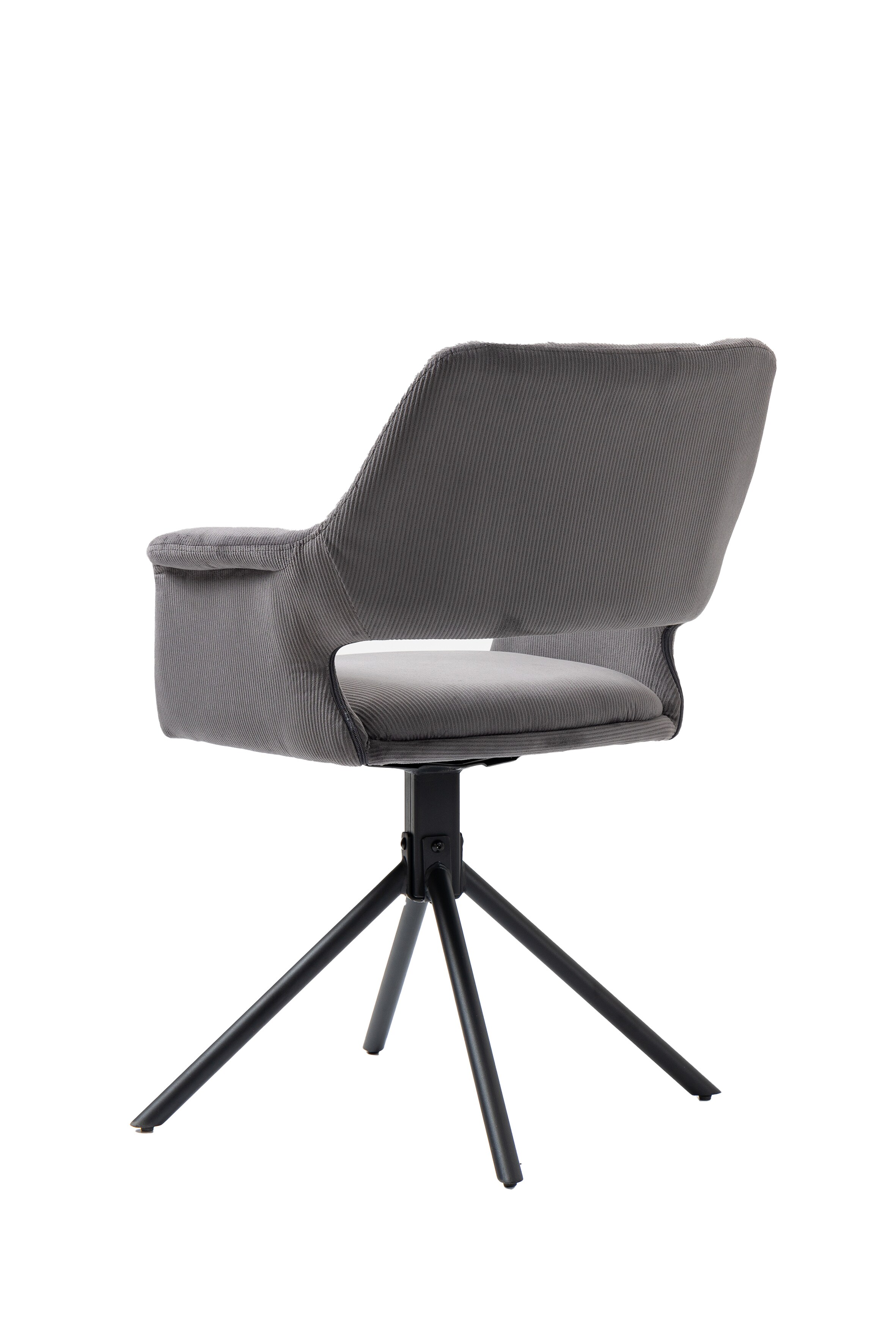 byLIVING Esszimmerstuhl ELEONORE, 2-er Set, Cordbezug grau, Gestell schwarz