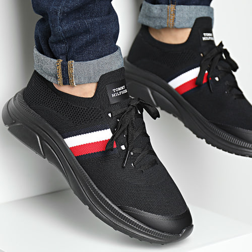 Baskets Modern Runner Knit Stripes Essential 4798 Black