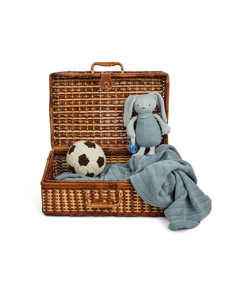 Smallstuff - Strikket bold, bouclè, off white/ brown (40051-4)
