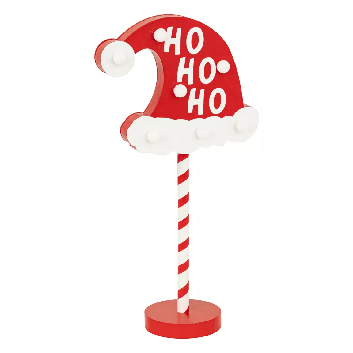 Panneau lumineux à piles (H41 cm) Ho Ho Ho Rouge