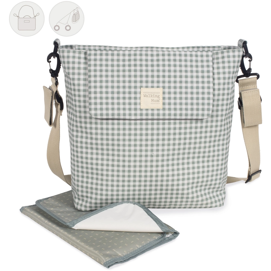 Walking Mum Wickeltasche I Love Vichy Grün