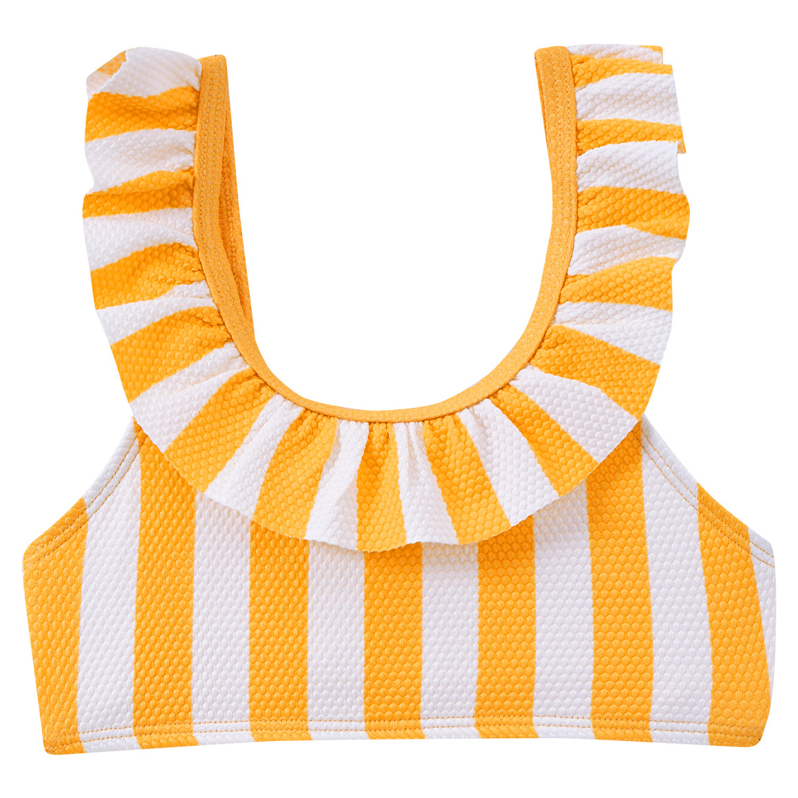 Famy Mädchen Bikini mit Wabenstruktur gelb / weiss