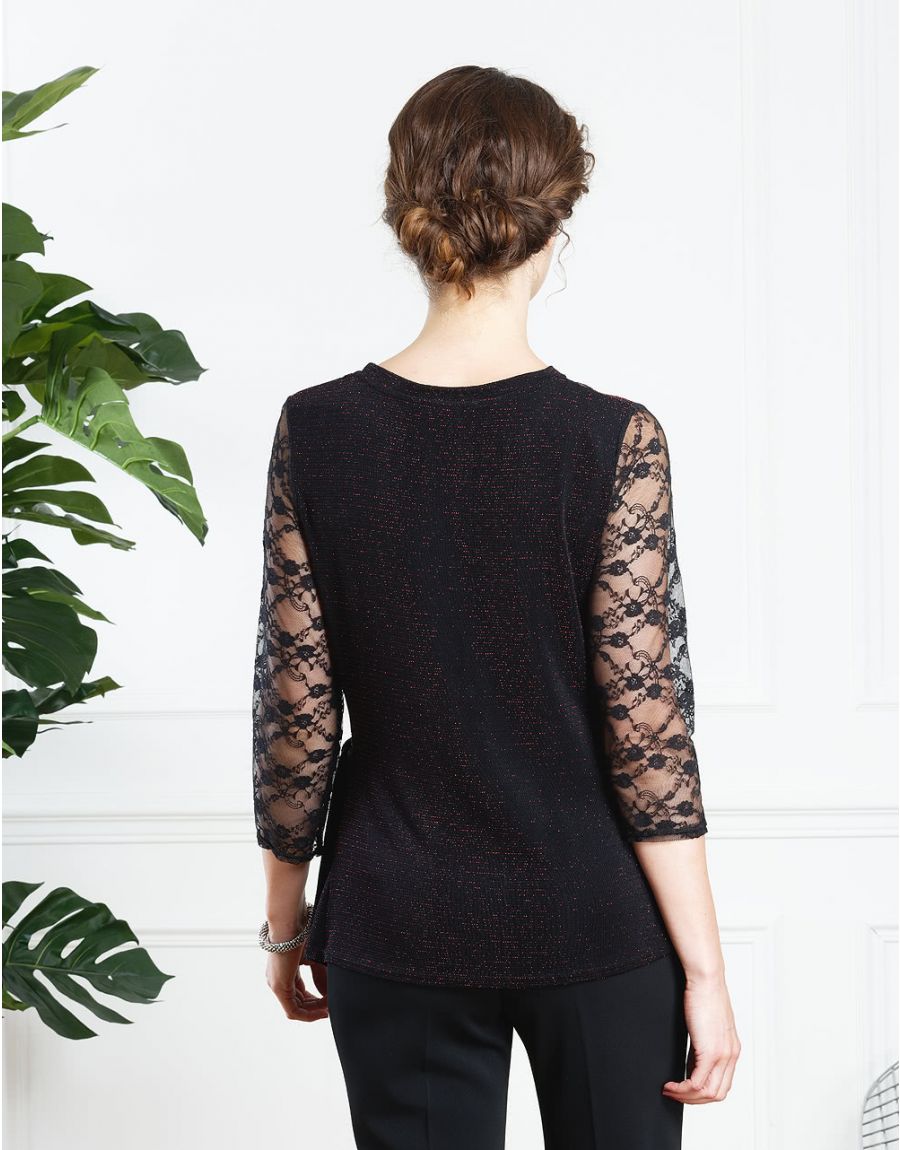 Top chic noir dentelle