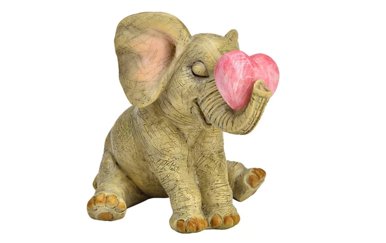 Dekofigur Elefant mit Herz 11 x 9 x 8 cm, GrauDekorationsfigur