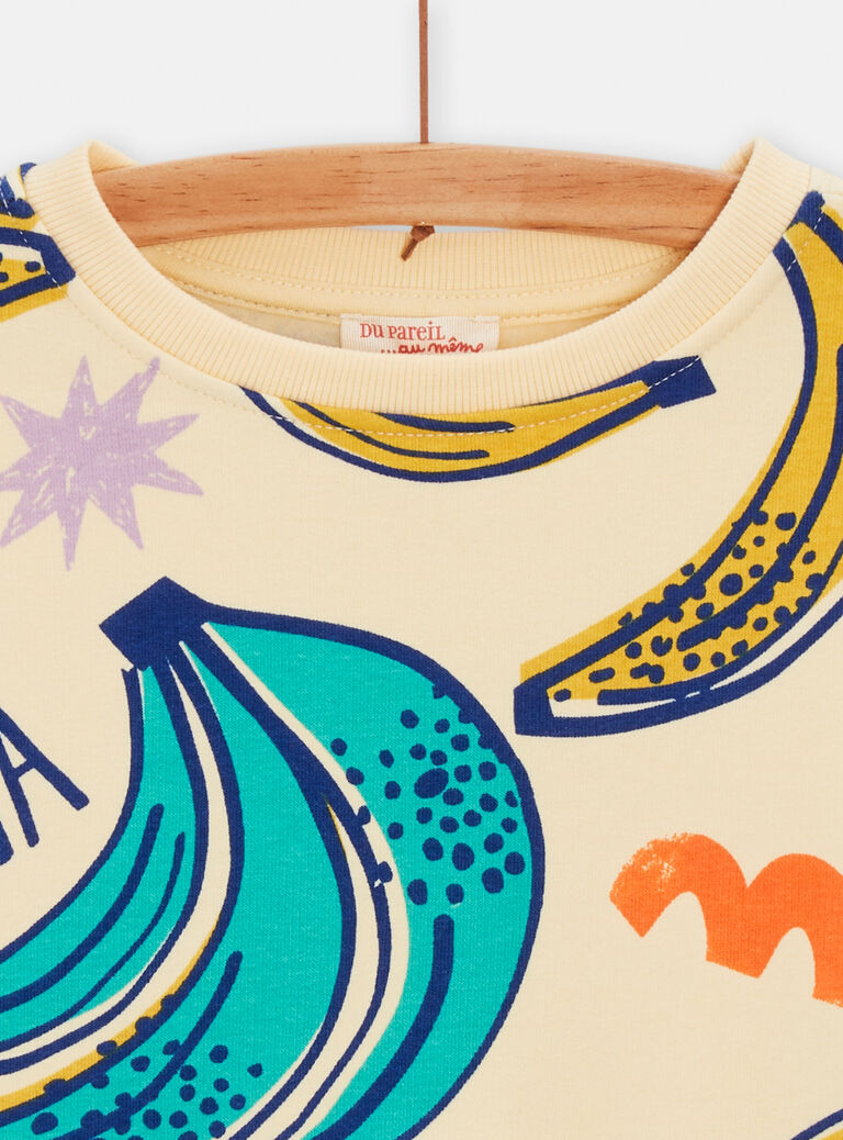 Sweat jaune imprimé banane mixte