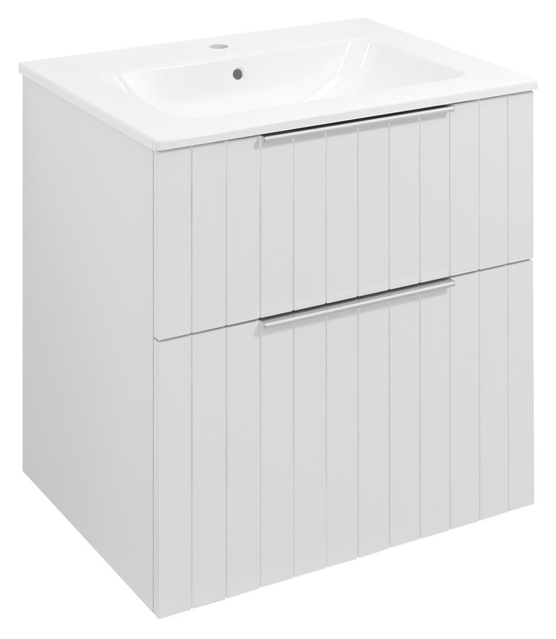 Sapho Cirasa Compact wastafel onderkast met ribbelfront 59x46x64cm wit mat