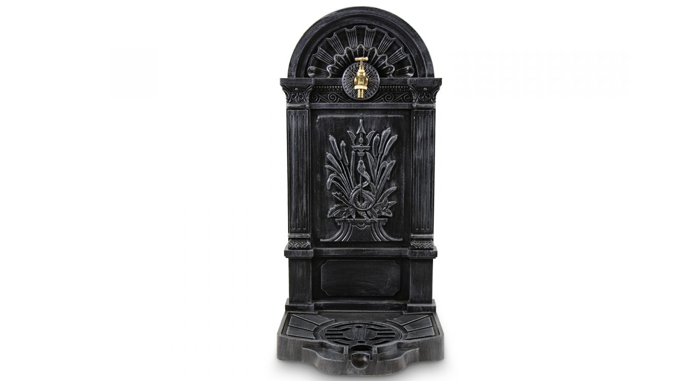 Fontaine de jardin aluminium gris 39x33x73cm