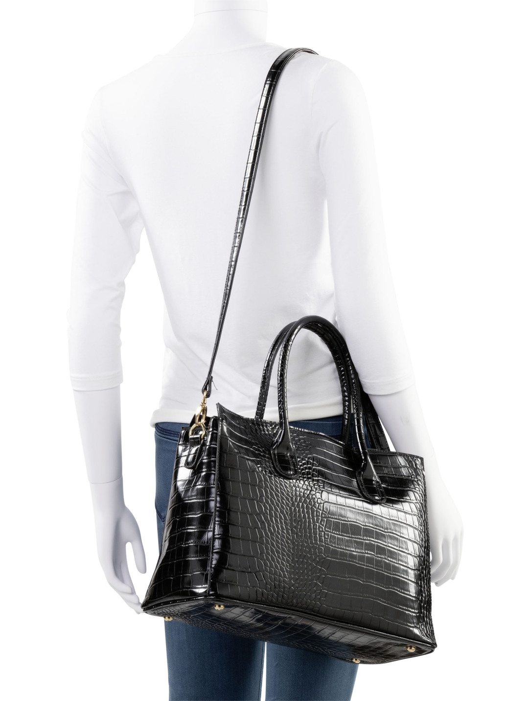 Tasche aus krokogeprägtem Synthetik