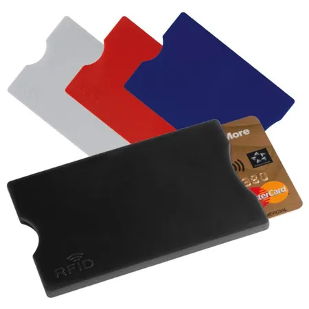 Easy Gifts 4x RFID Kartenetui / Farbe: je 1x schwarz, blau, rot und weiß