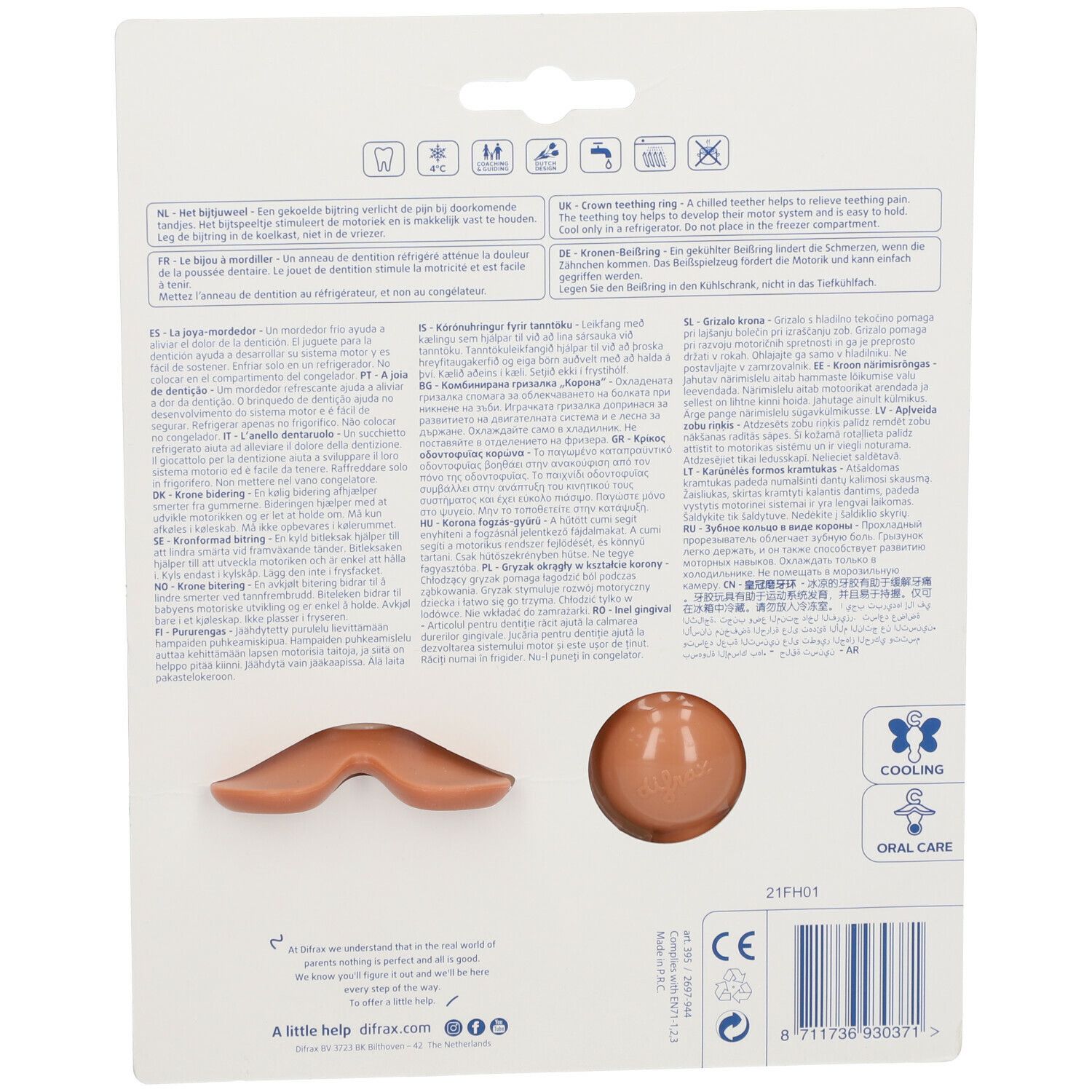 difrax® Beißring Krone +6 Monate