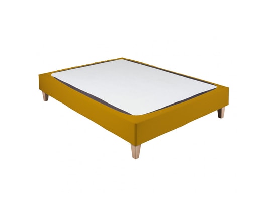 TERRE DE NUIT - Cache sommier Cache-sommier coton jersey jaune moutarde 180x190