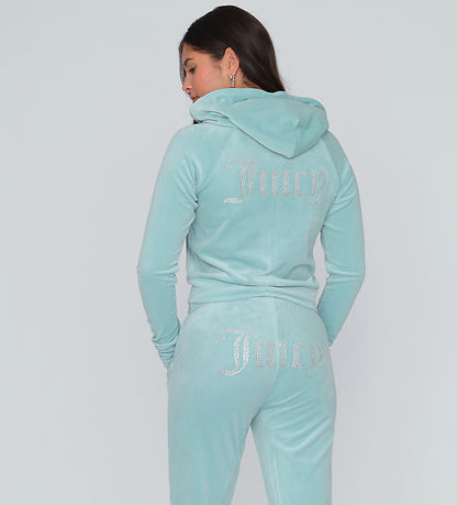 Juicy Couture Cardigan - Cropped - Madison - Velour - Blåe Surf
