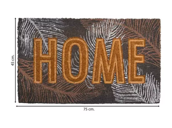 Tapis d'entrée en PVC imprimé et fibre pressée marron 45x75