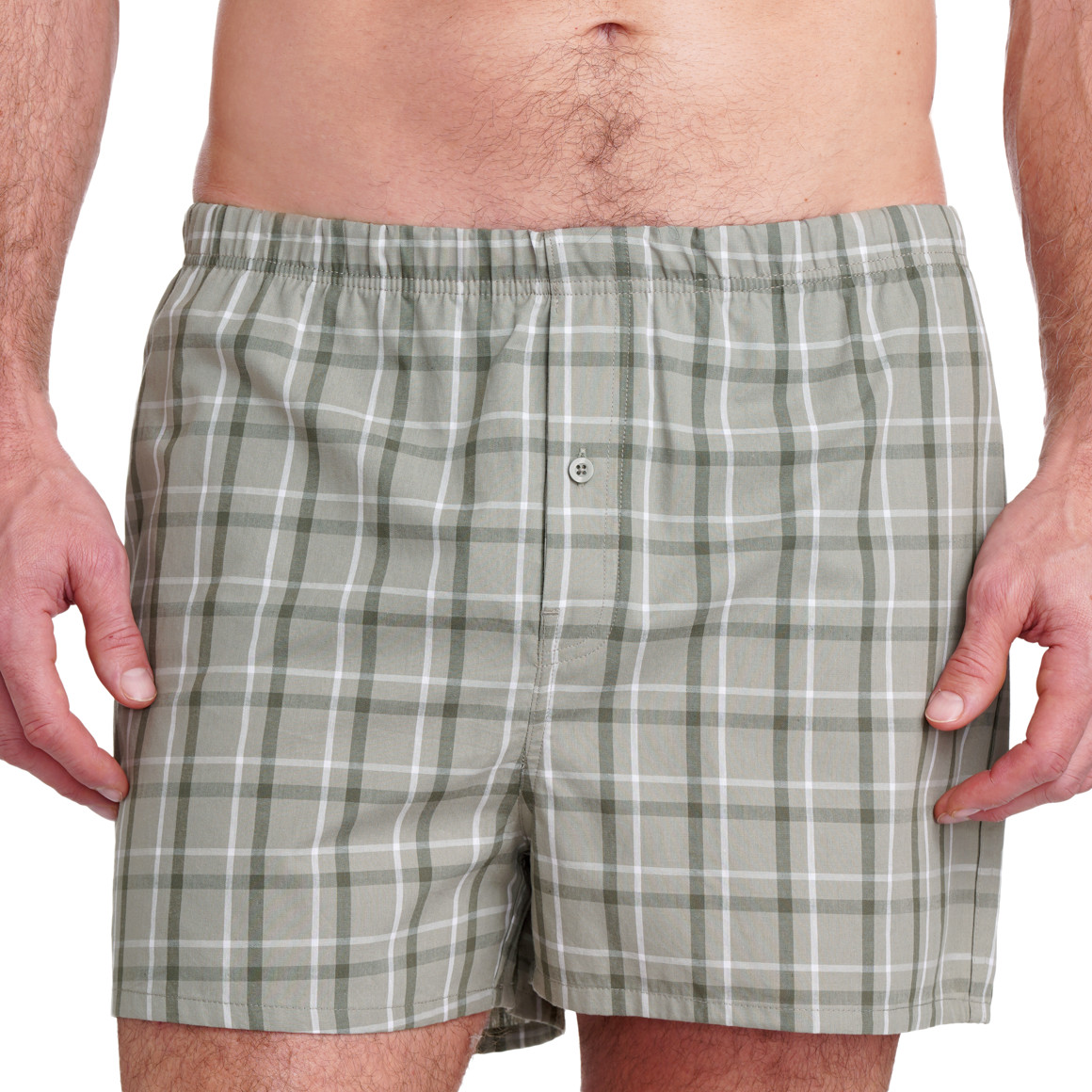 VanVaan Herren Boxer mit Karo-Muster oliv / weiss
