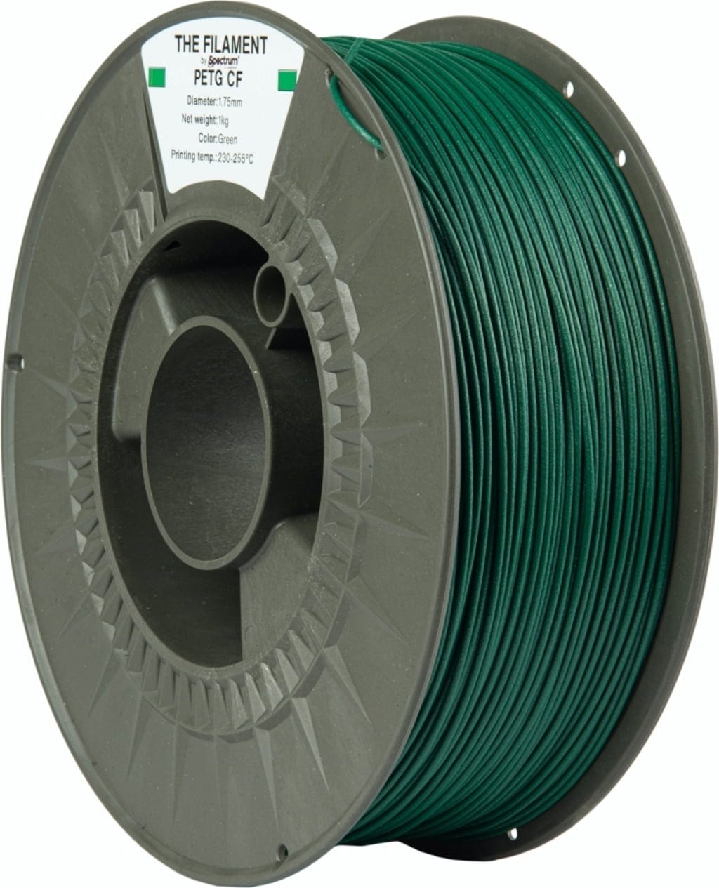 The Filament  PETG CF Green, 1,75 mm / 1000 g    Mit 3 % Kohlefasern verstärktes PETG in Green