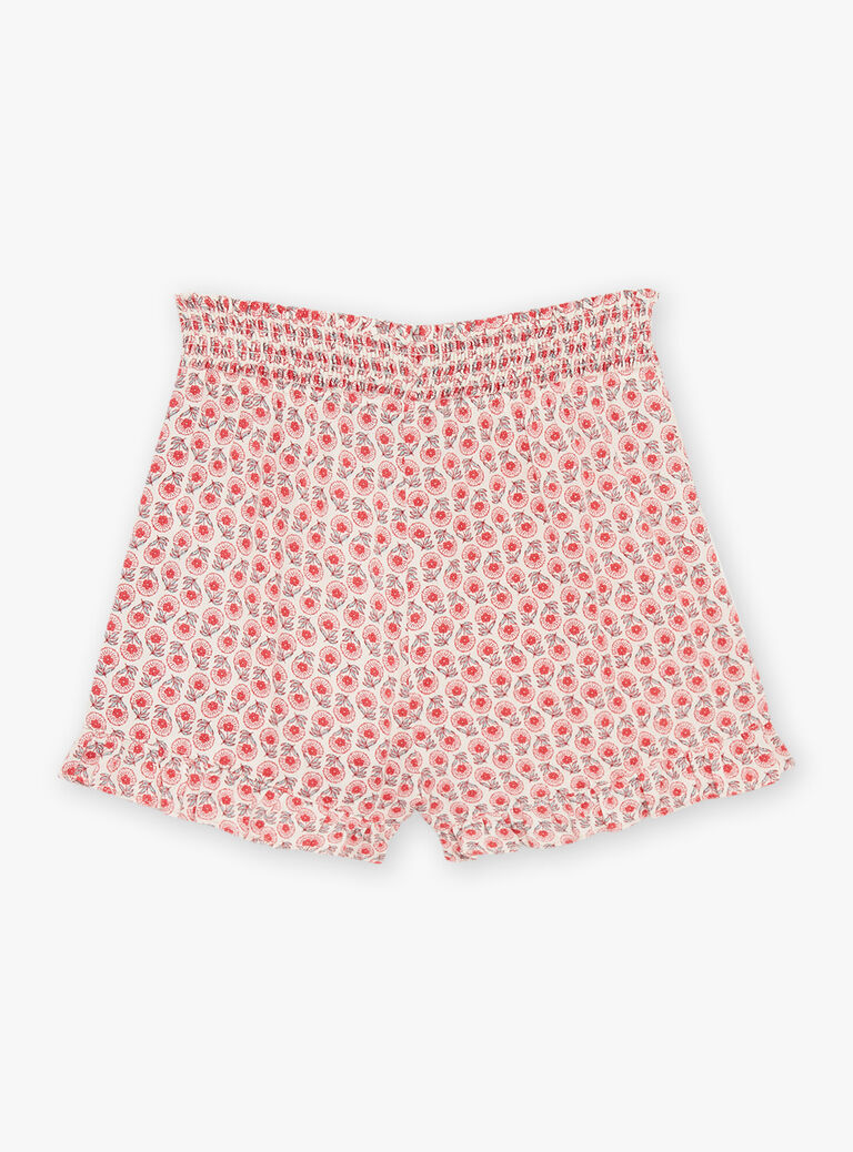 Short nude à imprimé fleuri
