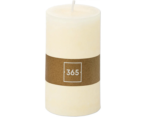 Rustieke pilaarkaars, Ø 6,8 cm, H 12 cm, paraffine, beige