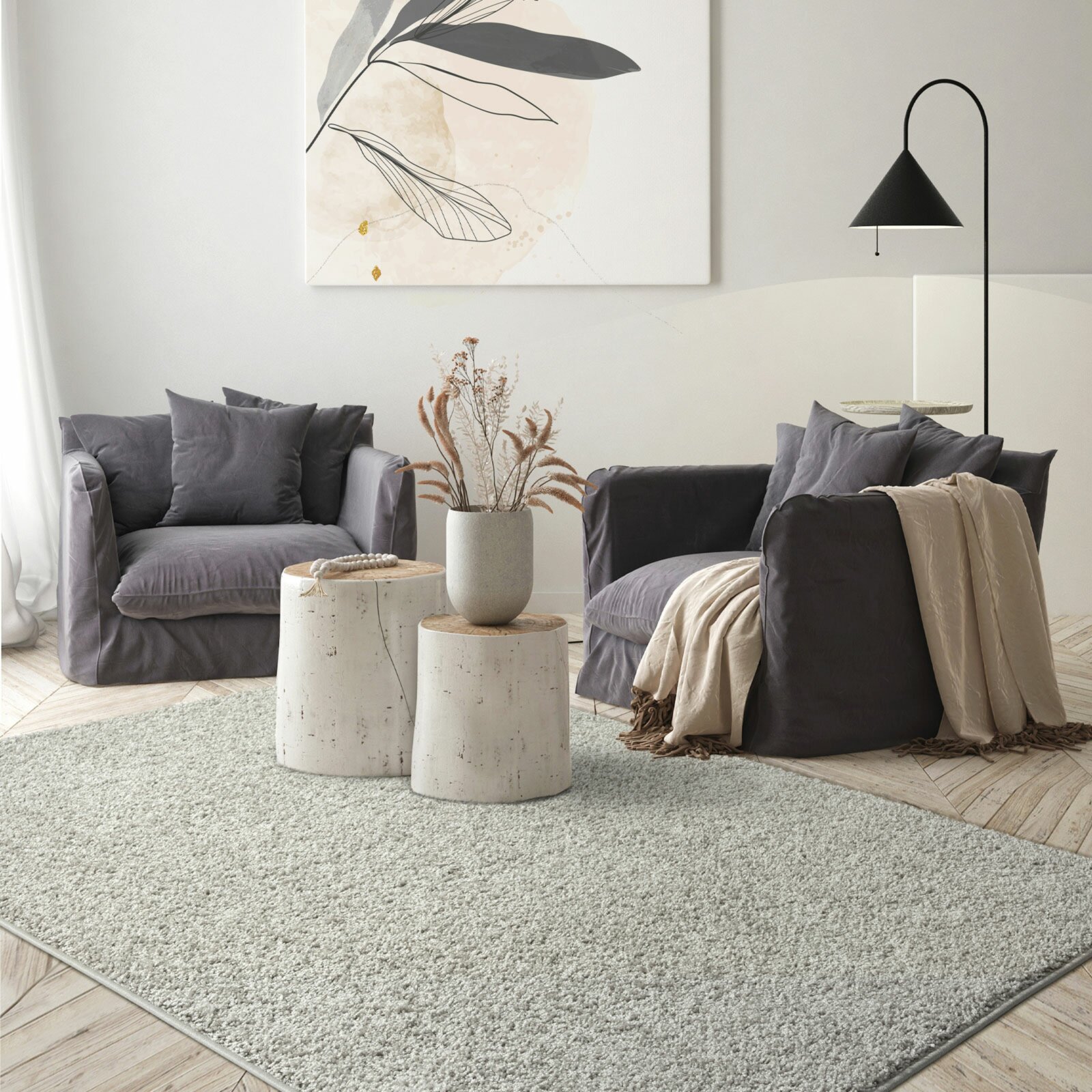 Teppich SHAGGY - grau -50x100 cm