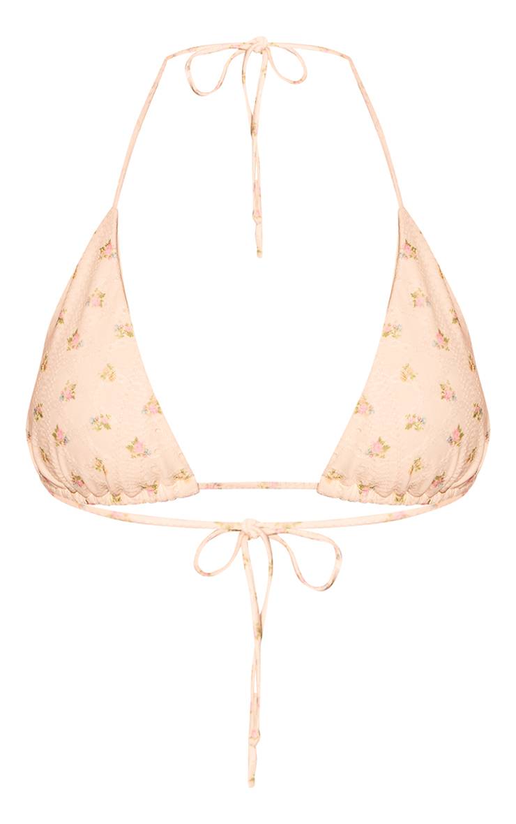 Citron Haut De Bikini Triangle À Imprimé Fleuri Ditsy