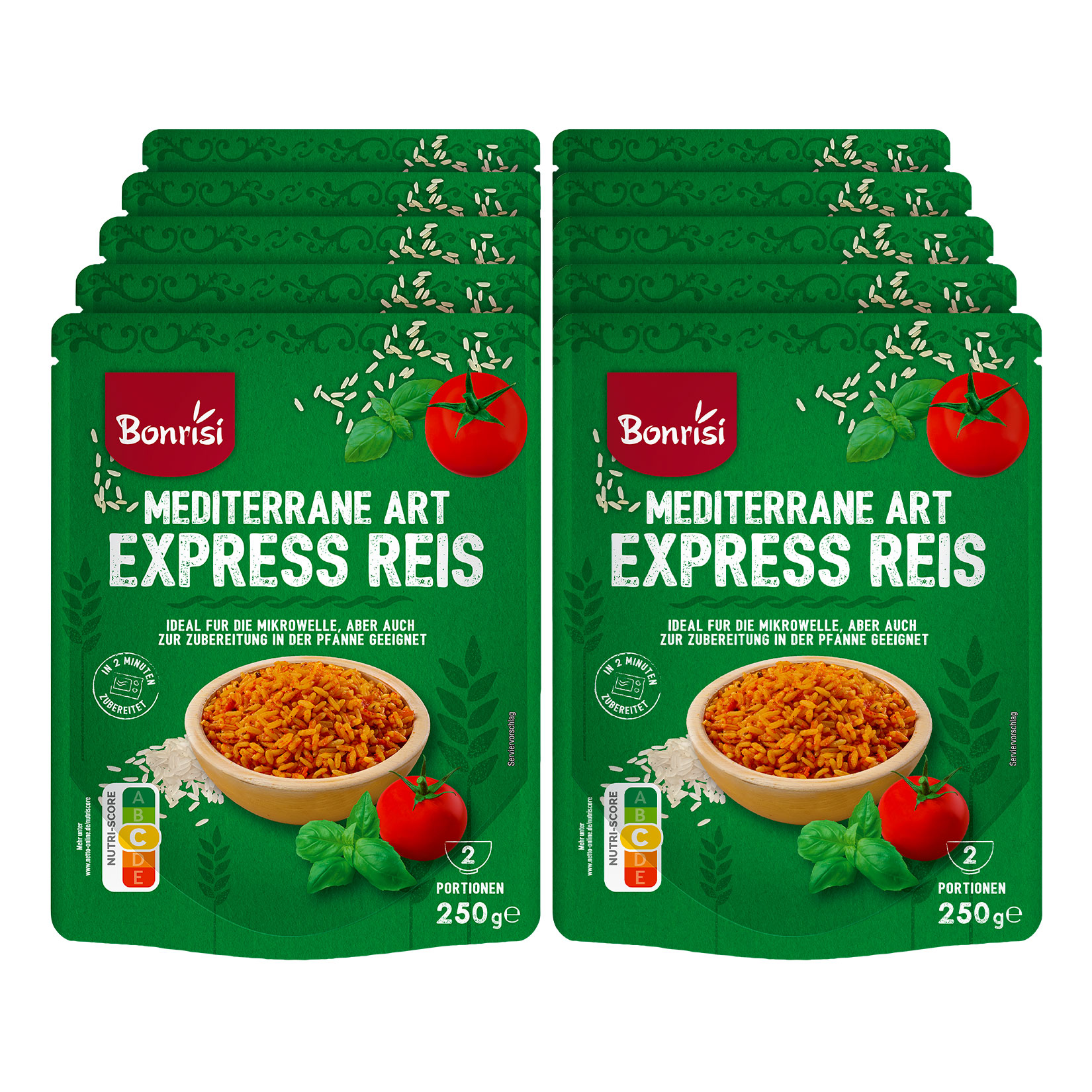 Bonrisi Expressreis Mediterran 250 g, 10er Pack