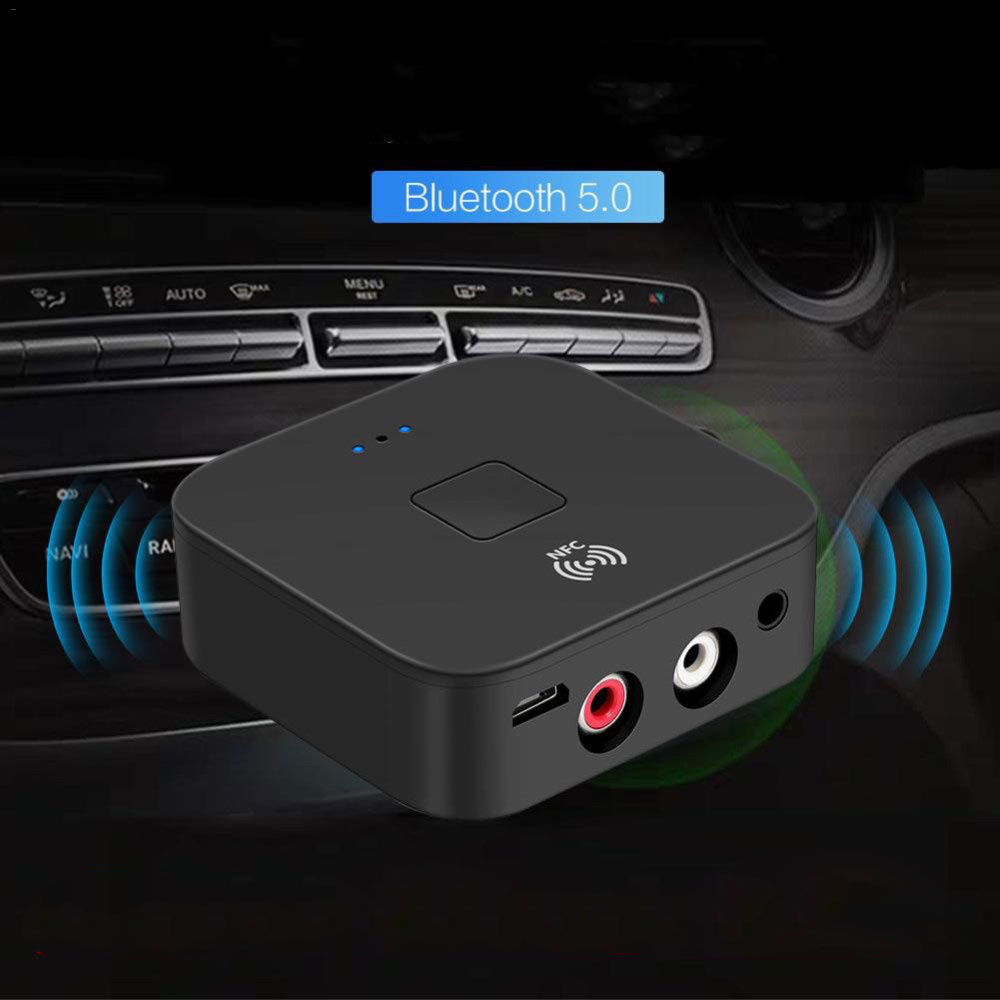 2in1 NFC Bluetooth 5.0 HD Audio Receiver mit 3.5mm Klinke / Cinch  - Schwarz