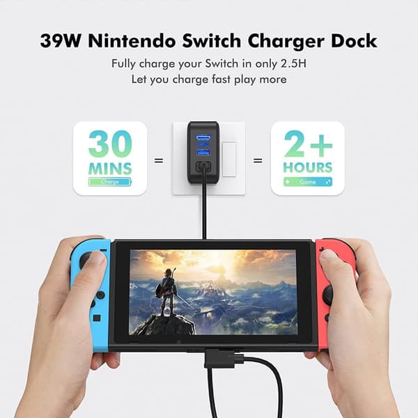 MultiHub Kompatibel med Nintendo Switch 3 i 1 dokkingsett EU-versjon