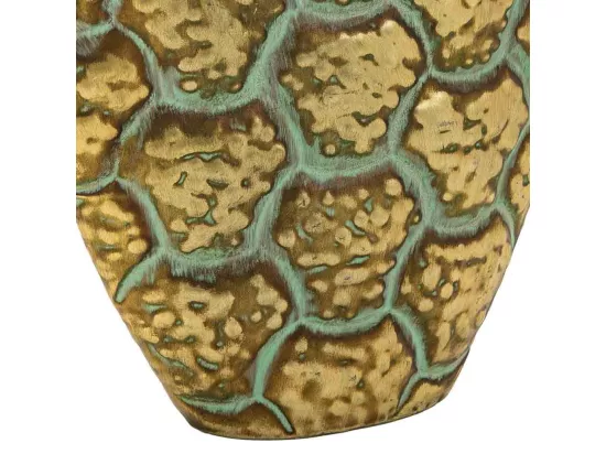 Vase en métal doré 29x9.5x35h