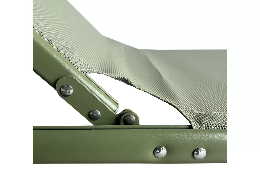 Lot de 2 bains de soleil pliants SICILIA en textilène vert sauge - structure vert sauge