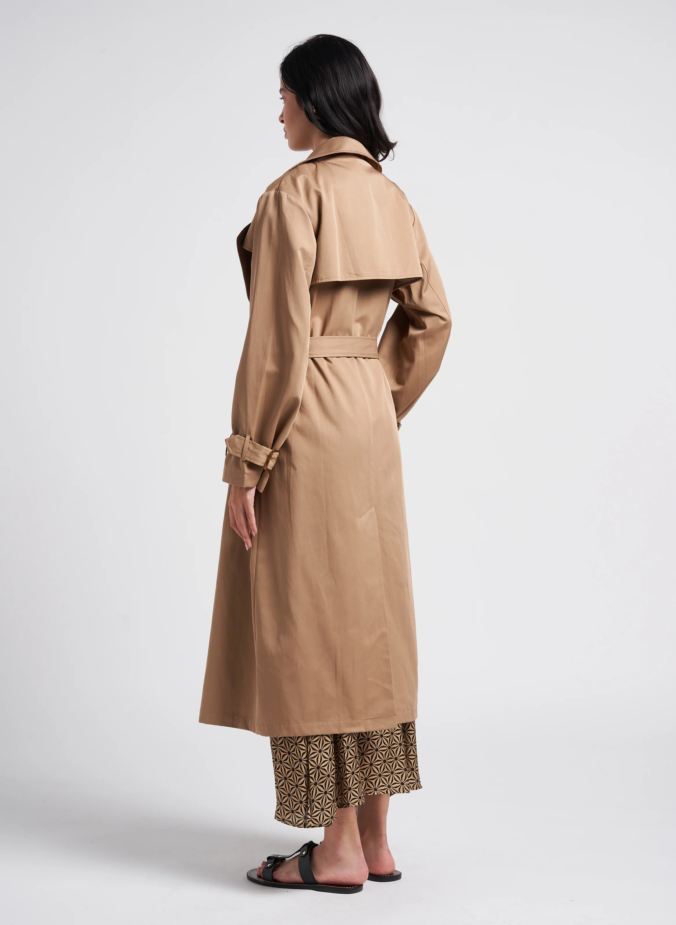 FARAGO - Trench-coat droit en coton mélangé | Beige