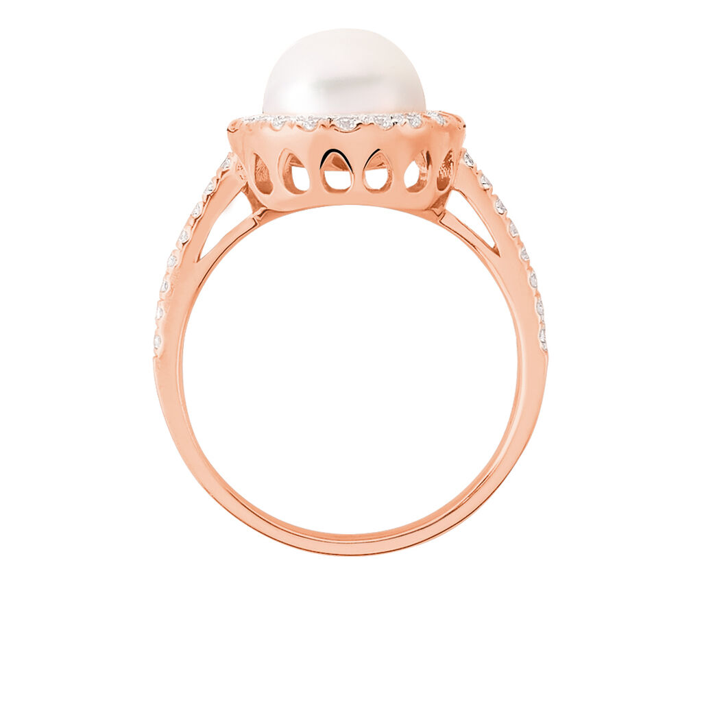 Bague Olivia Argent Rose Perle De Culture Et Oxyde De Zirconium