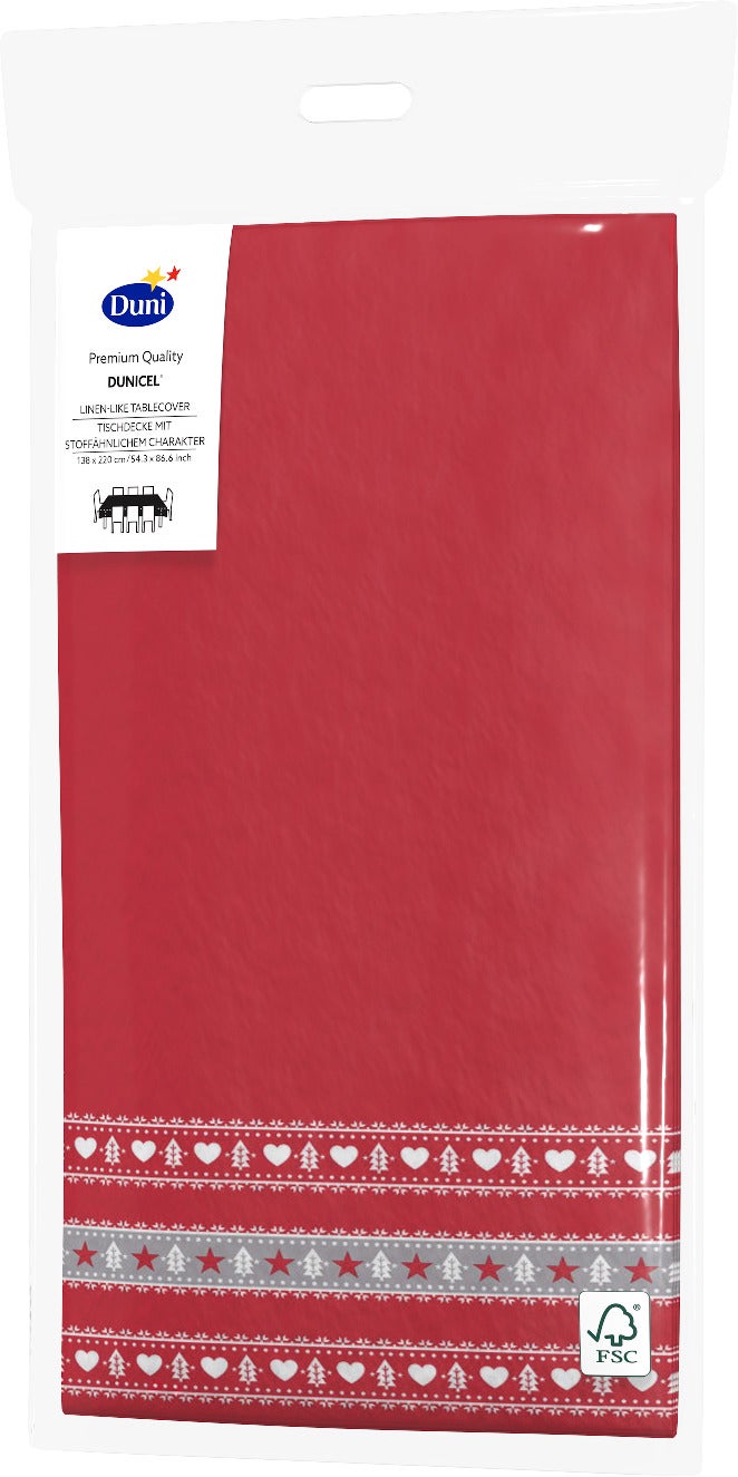 Duni tafelkleed Sweden rood 220 x 138 cm