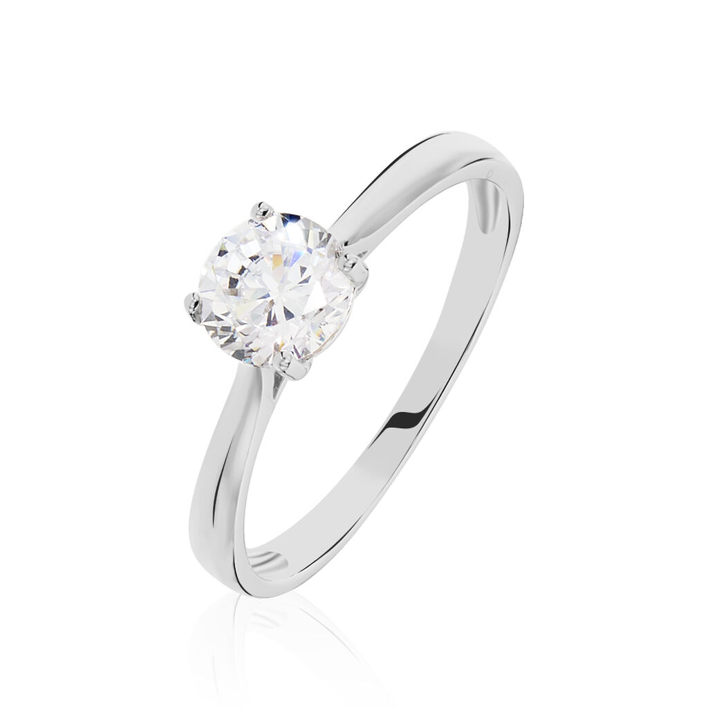 Bague Solitaire Elyana Argent Blanc Oxyde De Zirconium