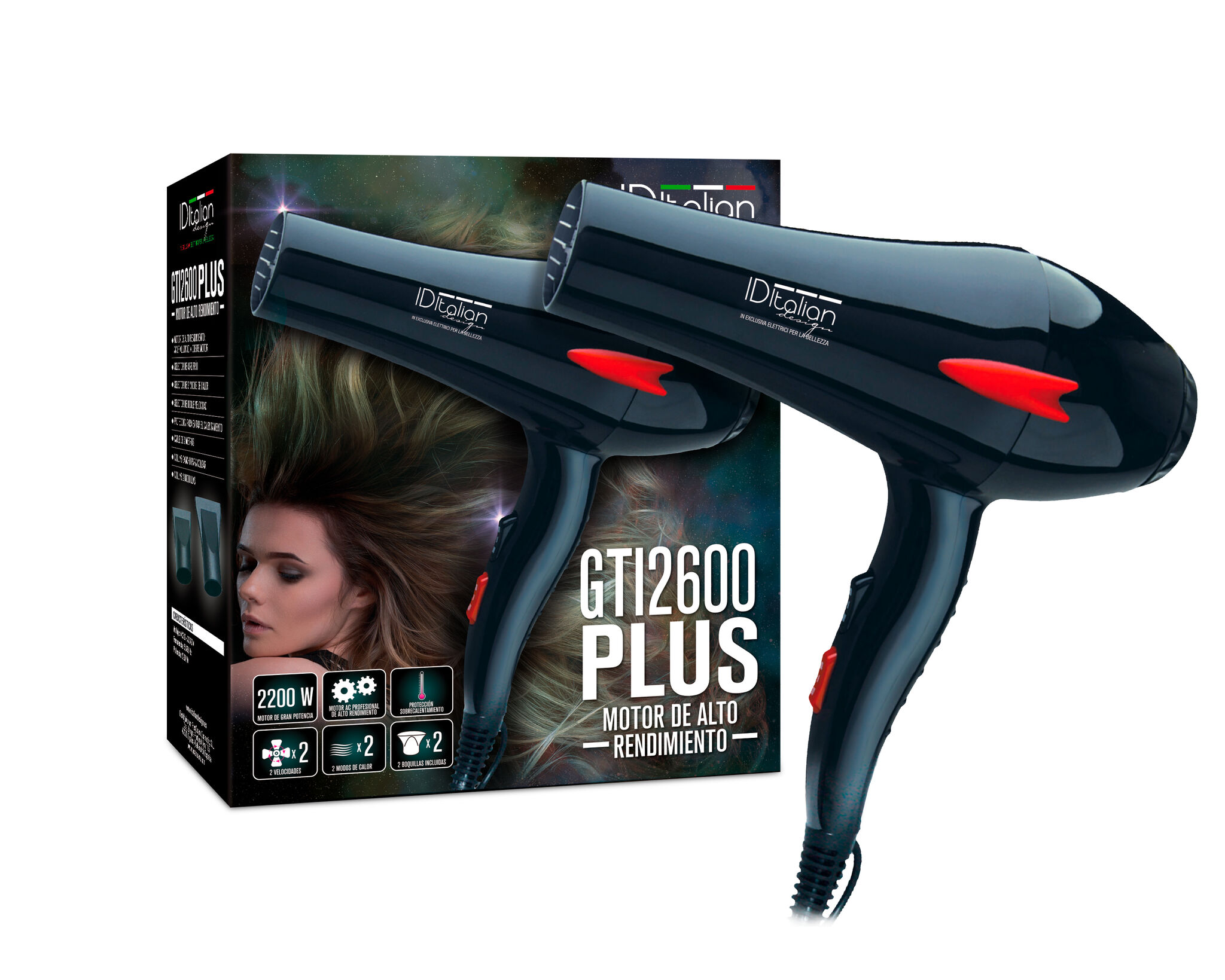 Italian Design GTI 2600 Gran Motor AC Hair dryer