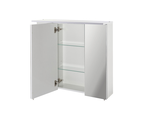 Spiegelkast Möbelpartner Profil 70,5 x 16 x 72,3 cm wit 3-deurs