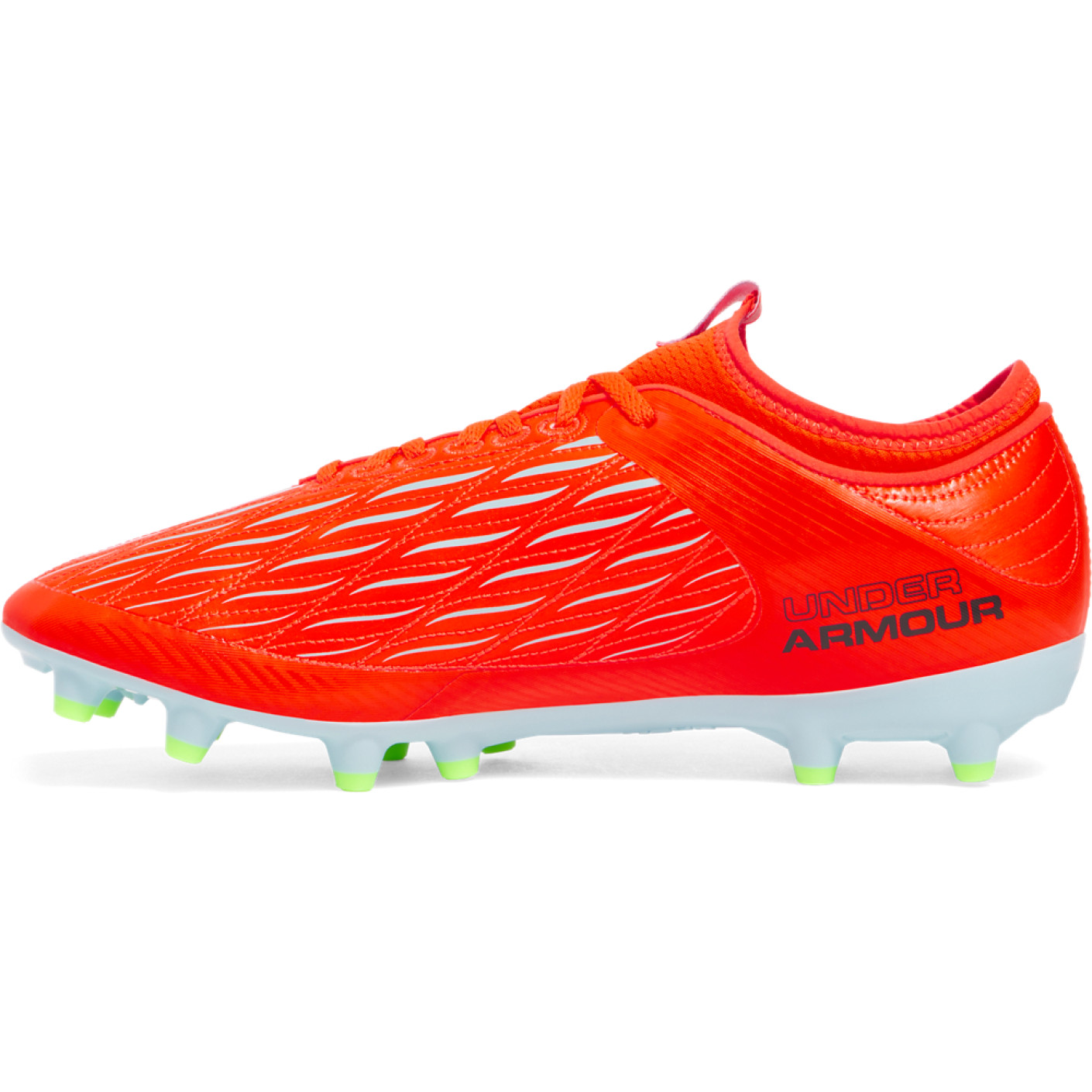 Under Armour Magnetico Select 4.0 Gras Voetbalschoenen (FG) Oranje Grijs Neongeel