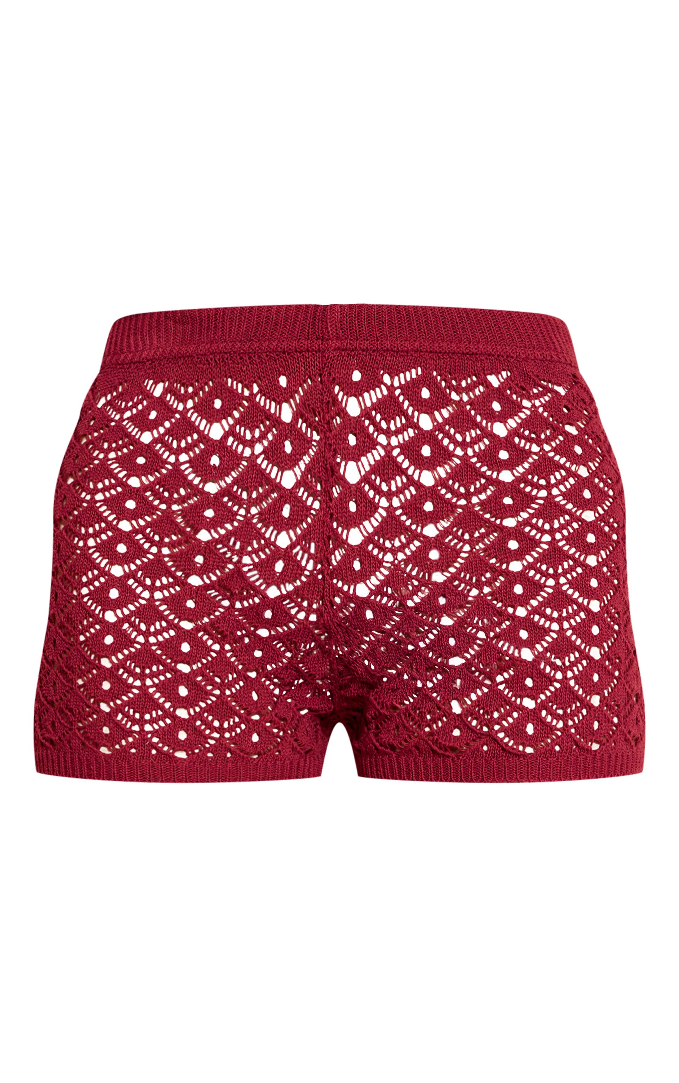 Dark Wine Short Mini En Crochet