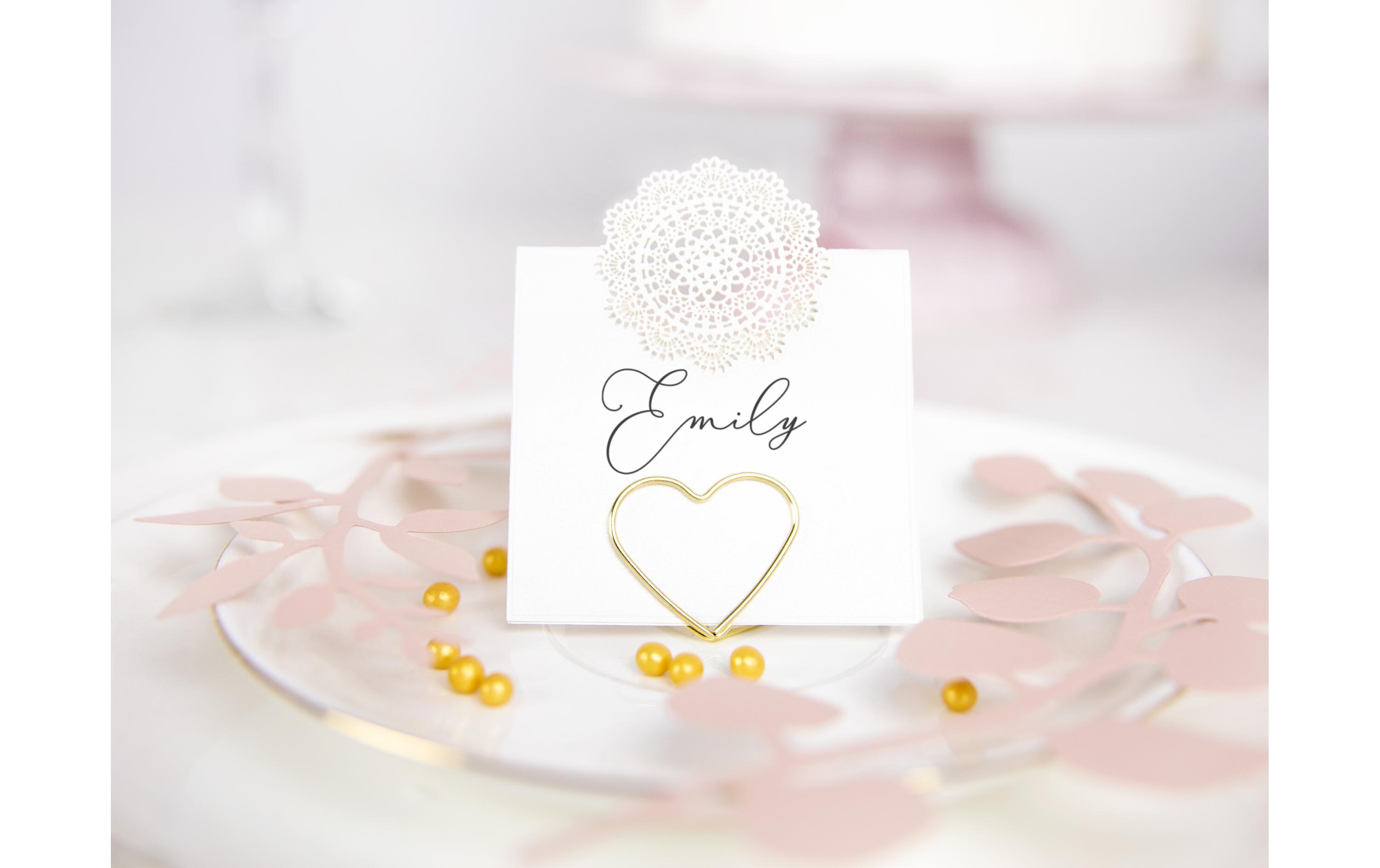 Tischkarte Blumenkranz 2.5 cm, 10 Stück, GoldTischkartenhalter für den gedeckten Tisch an der Hochzeit und Festen wie Geburtstagspartys oder Silvester