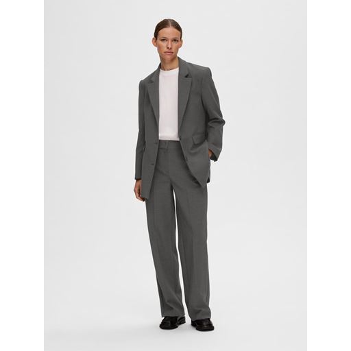 Selected Femme Rita Relaxed Blazer, Dark Grey Melange, 36