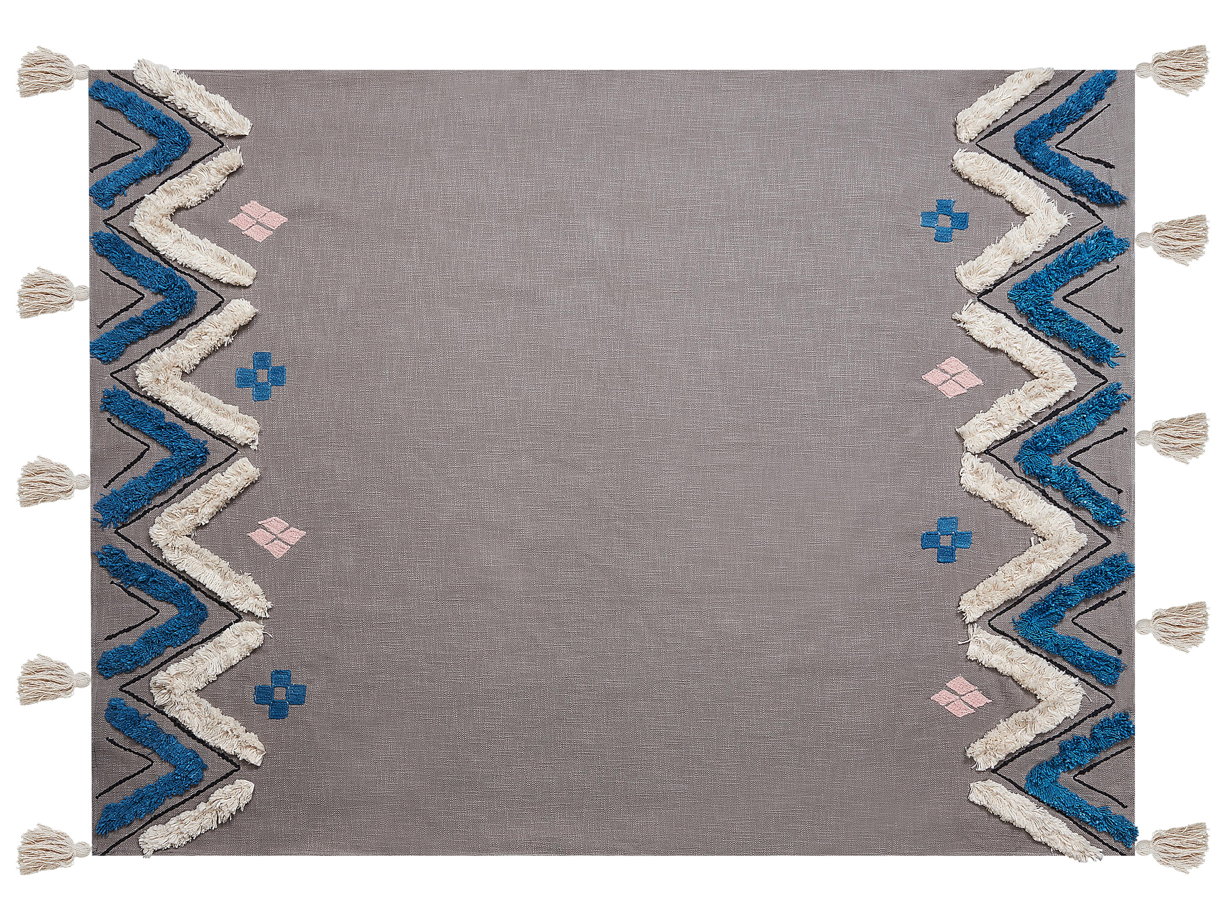 Plaid KOTTAYAM Katoen 130 x 180 cm Grijs